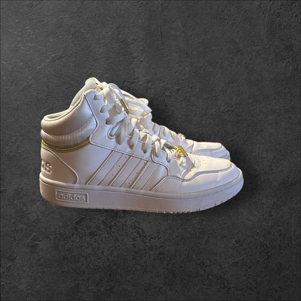 Adidas White and Gold Sneakers